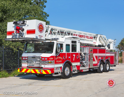 Elk Grove Village FD IL Truck 7 2015 Pierce Velocity 100' tower ladder Larry Shapiro photographer shapirophotography.net fire trucks fire apparatus